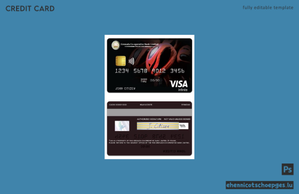 Beispielvorschau der Grenada Co-operative Bank Limited Visa Infinite Kreditkarte